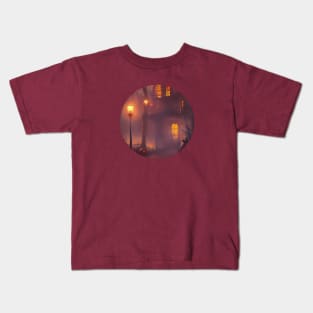 Halloween house in purple haze Kids T-Shirt